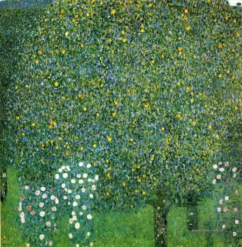 Rosen unter Bäumen Gustav Klimt Wald Ölgemälde